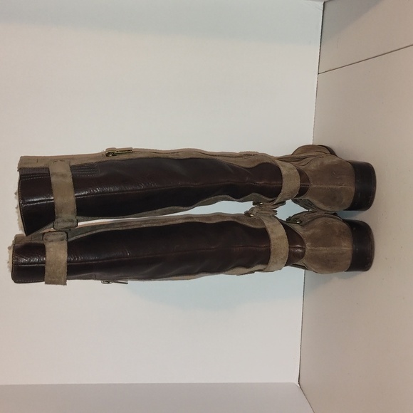 UGG Cydnee Brown Tan Suede Leather Riding Knee High Boots Women’s Size 7.5 - Picture 4 of 16